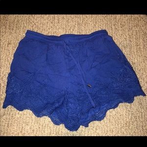 Woman’s blue lace shorts